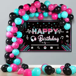 Music theme Rose Black Blue White Latex balloons Wedding Birthday Baby Shower Halloween Ramadan Party Decorations