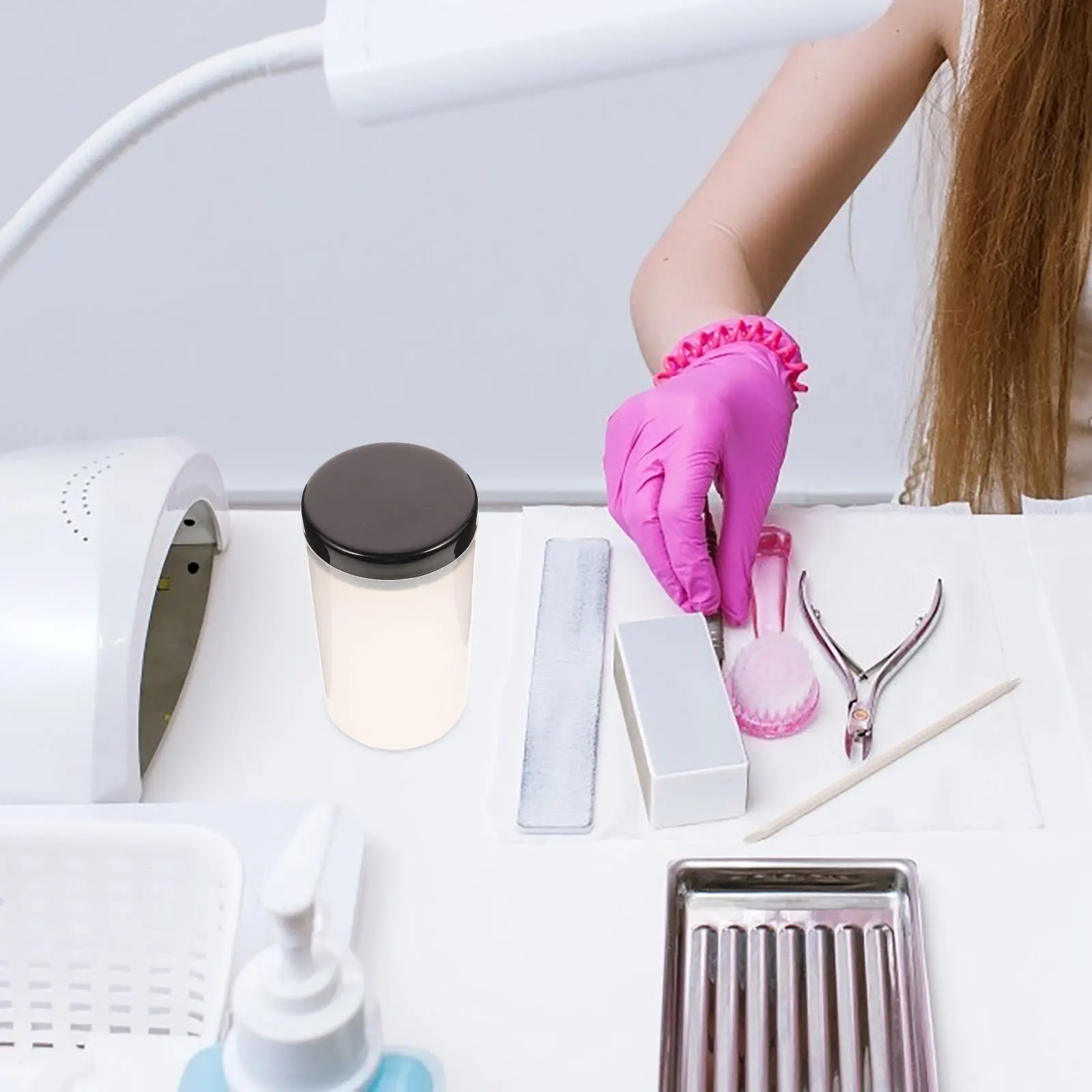 Portapenne per fototerapia per unghie, intaglio di cristallo, tazza per lavaggio, penna per tazza, strumento di lavaggio portatile per negozi domestici