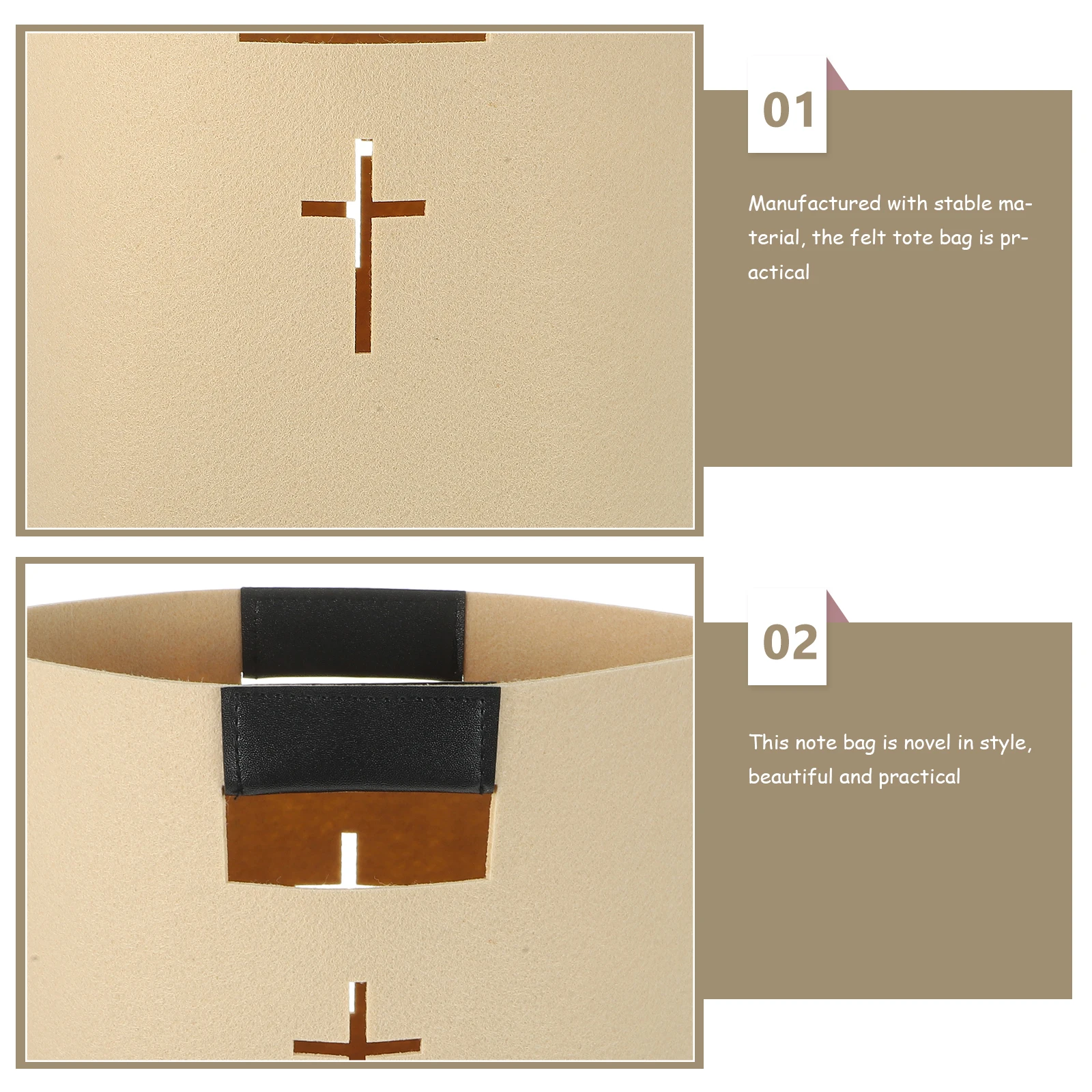

Bible Storage Felt Tote Large Capacity Shallow Beige Bible Case Study Organizer Scripture Book Bag Handbag Shopping Bag