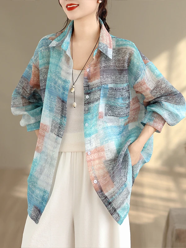

Casual Style Long Sleeve Shirt Women's plus Size Loose Fit Single Button Elegant Fashionable Versatile Spring Summer New Arrival