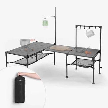 #y Portable Outdoor Aluminum Folding Table and Chair Set for Dining Kitchen Beach Camping & Workshop Use