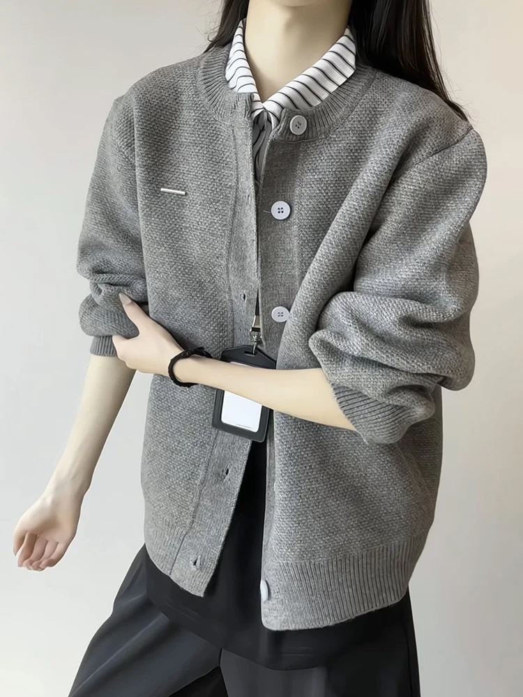 

ay Knitted Open Cardigan Men's High-End Lazy Sle Sweater Layering Autumn Winter Korean Sle Top Loose Fit Long Sve