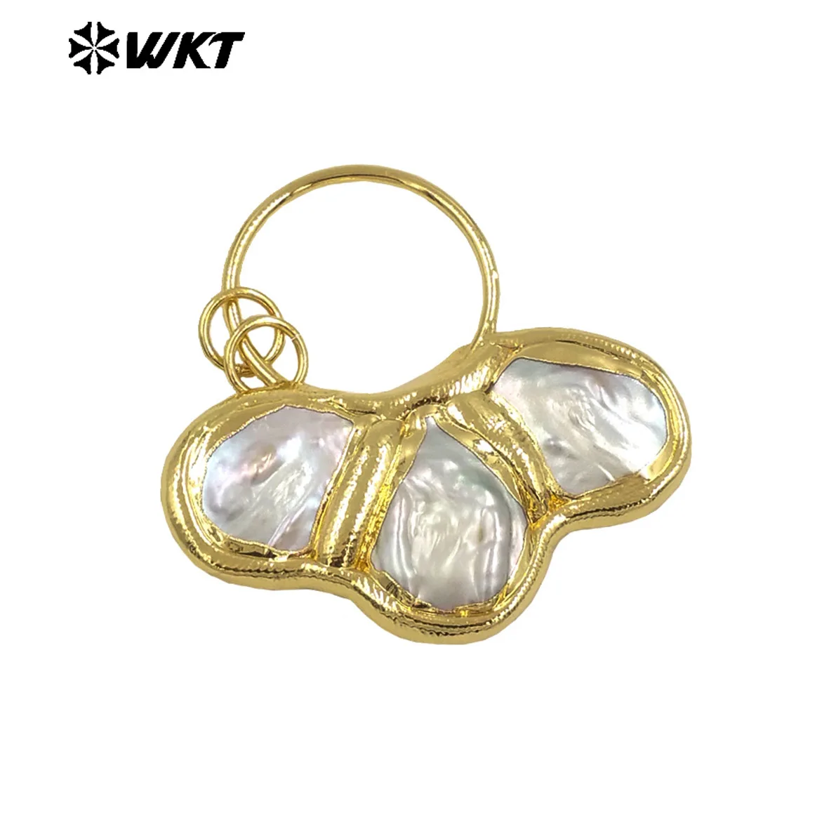 

WT-JP386 WKT оптовая продажа круглый тонкий кулон из пресноводного жемчуга с позолотой 18 карат для женщин идеальное повседневное украшение