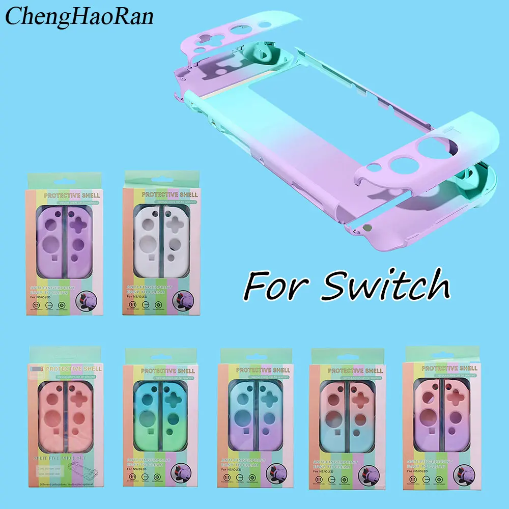 

ChengHaoRan 1Set Switch OLED Protective Case Hard Cover Console JoyCon OLED Shell PC for Switch NS Accessories Skin