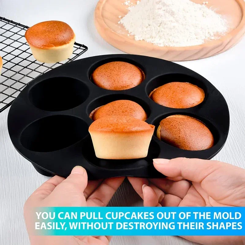 Air Fryer Accessories Silicone 7-hole Cake Mold Air Fryer Baking Mold High Temperature Resistant Baking Tool