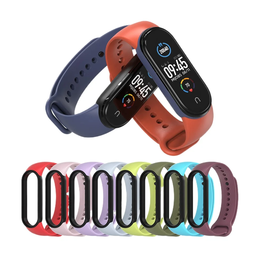 Pulseira de silicone para xiaomi mi band 6 5 pulseira esportiva de pulso miband 5 6 substituição mi band 6 5 pulseira de pulso (excluindo relógio)