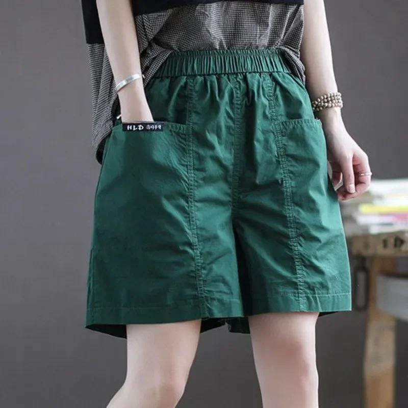 

High Waist Women's Shorts Loose Wide Female Short Pants Baggy Summer Trend 2024 Elasticty Comfy Low Price Wholesale Stretchy XXL