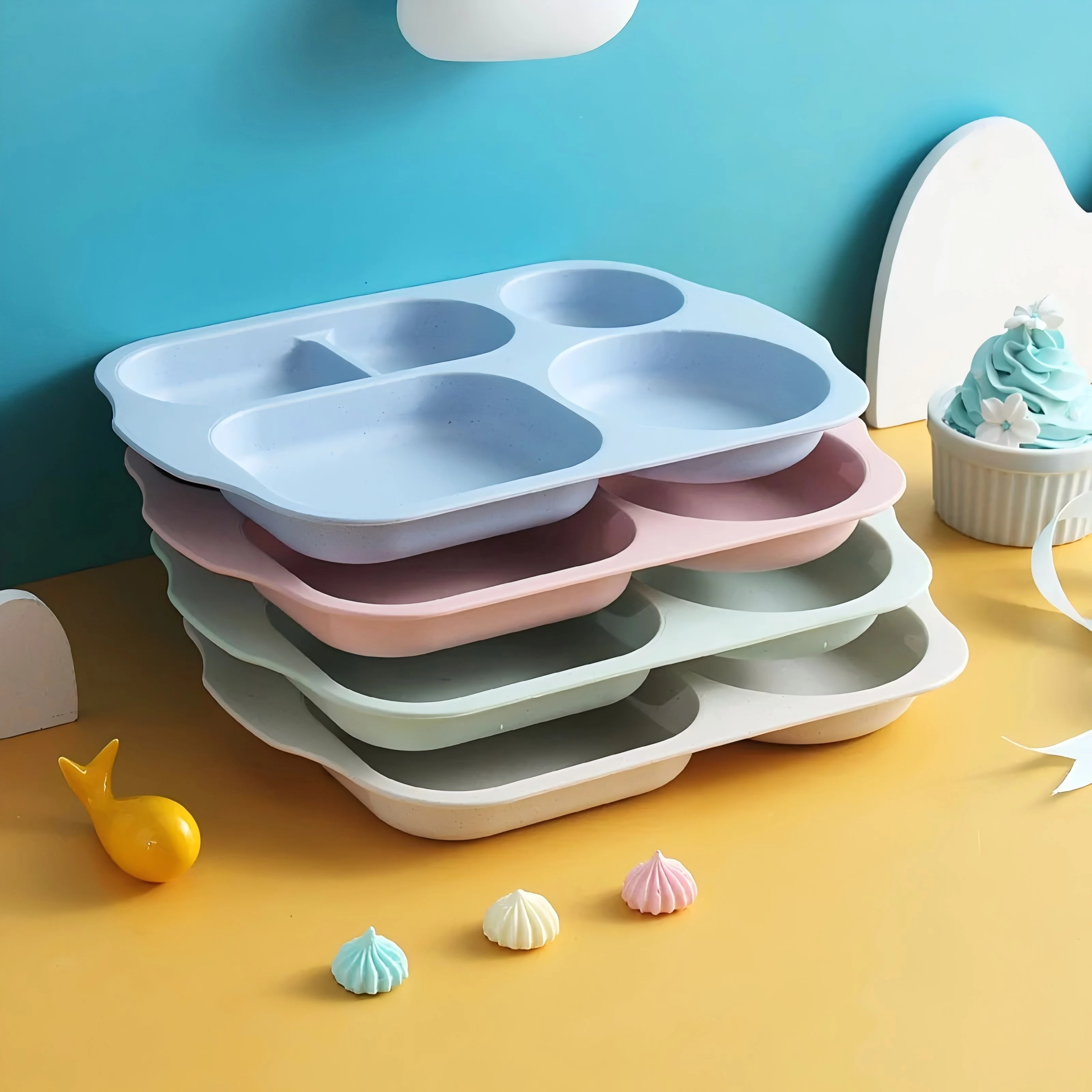 Reusable 5-Compartment Plate, Meal Prep Tray for Weight Loss, Perfect for Holiday Gatherings, Family Dinners, Buffets & Parties,