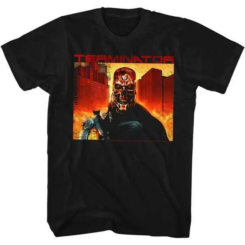 

The Terminator Movie End Game T 800 Walking Through Fire Men's Shirt