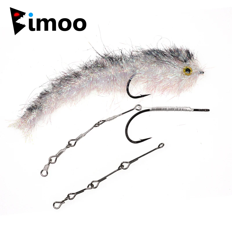 Bimoo 4 Sets Articulated Fish Shank Streamer Fly Tying Shank Pike Trout Fly Tying Material for tying Articulated Fish Streamer