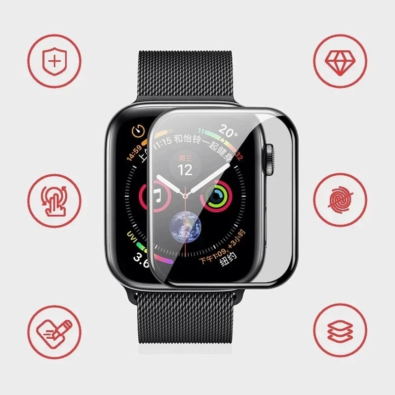Защитная пленка для Apple Watch 7 6 SE 5 4 3, защита для экрана 40 мм, 41 мм, 42 мм, 44 мм, 45 мм для Iwatch 5/6/SE/7 серии 38 мм, не стекло