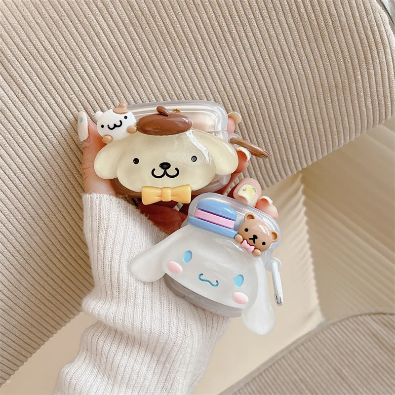 MINISO Sanrio 3D Cinnamoroll Melody AirPods Pro beschermhoes Apple 1/2/3 generatie draadloze Bluetooth-hoofdtelefoonhoes Zacht