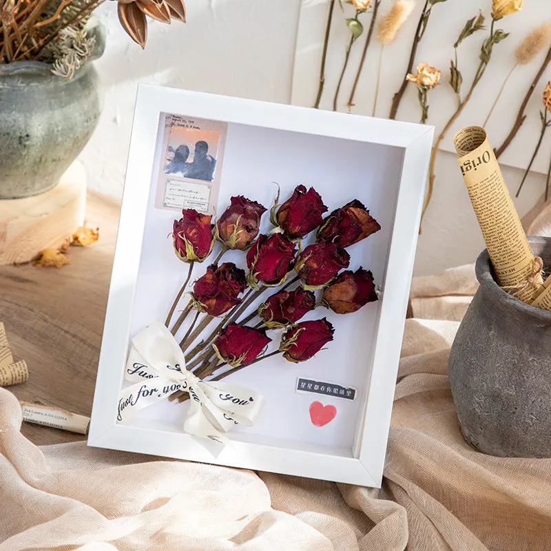 Three-dimensional hollow specimen frame 6 inch 10DIY handmade butterfly insect clay put dried flowers photo frame set table
