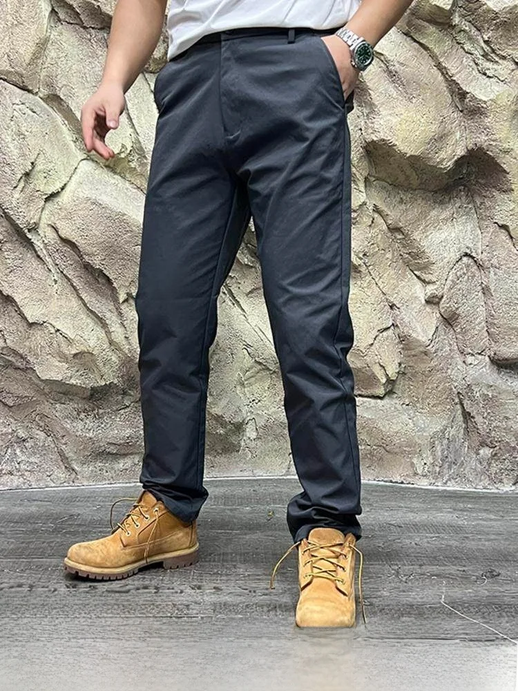 

Весенние мужские повседневные брюки серии Golf, высокоэластичные дышащие универсальные повседневные брюки для поездок на работу, прямые брюки на молнии со средней талией