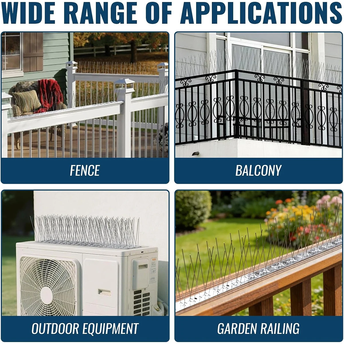 Bird Spikes Repellent Outdoor Scare Pigeons Crow Birds Garden Accessories Rats Mouse Hooligans Repeller Against For Anti Outside