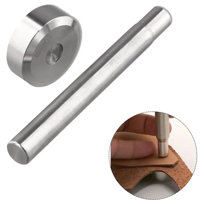 ABWR-Cap Rivet Setting Tool Kit With Punch Setter And Base For Leather Craft DIY 6/8/10Mm Aperture For Installing Rivets 10Mm