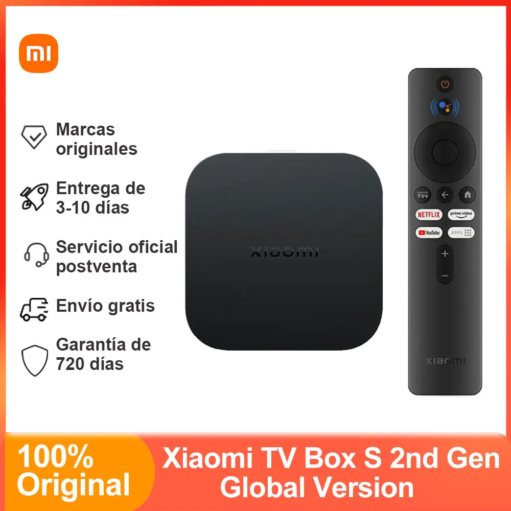 ​Xiaomi Mi TV Box S 2nd Gen, Smart Android TV Box 4k Ultra HD Set-Top Box Google TV Dolby Vision HDR10+ Google Assistant BT5.2