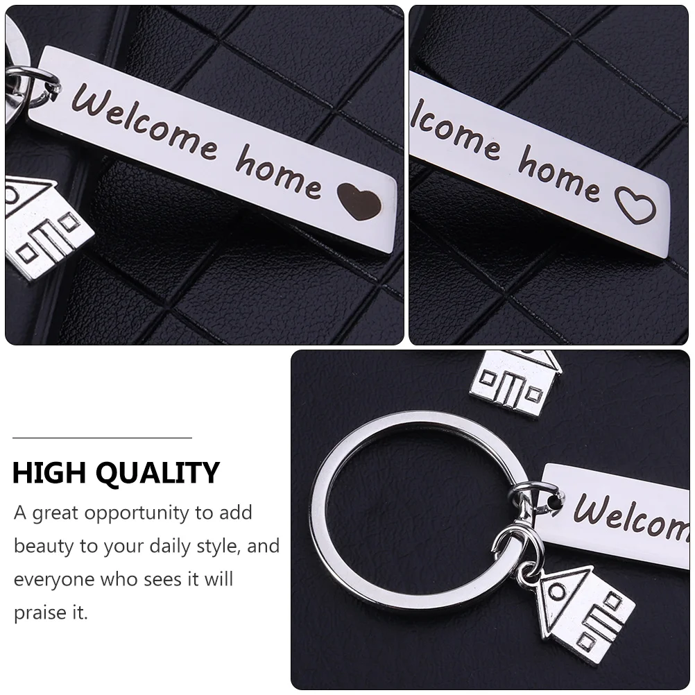 2 Pcs Key Chain Practical Keychain Bag Accessory Housewarming Keychains Decorate Gifts 304 Stainless Steel