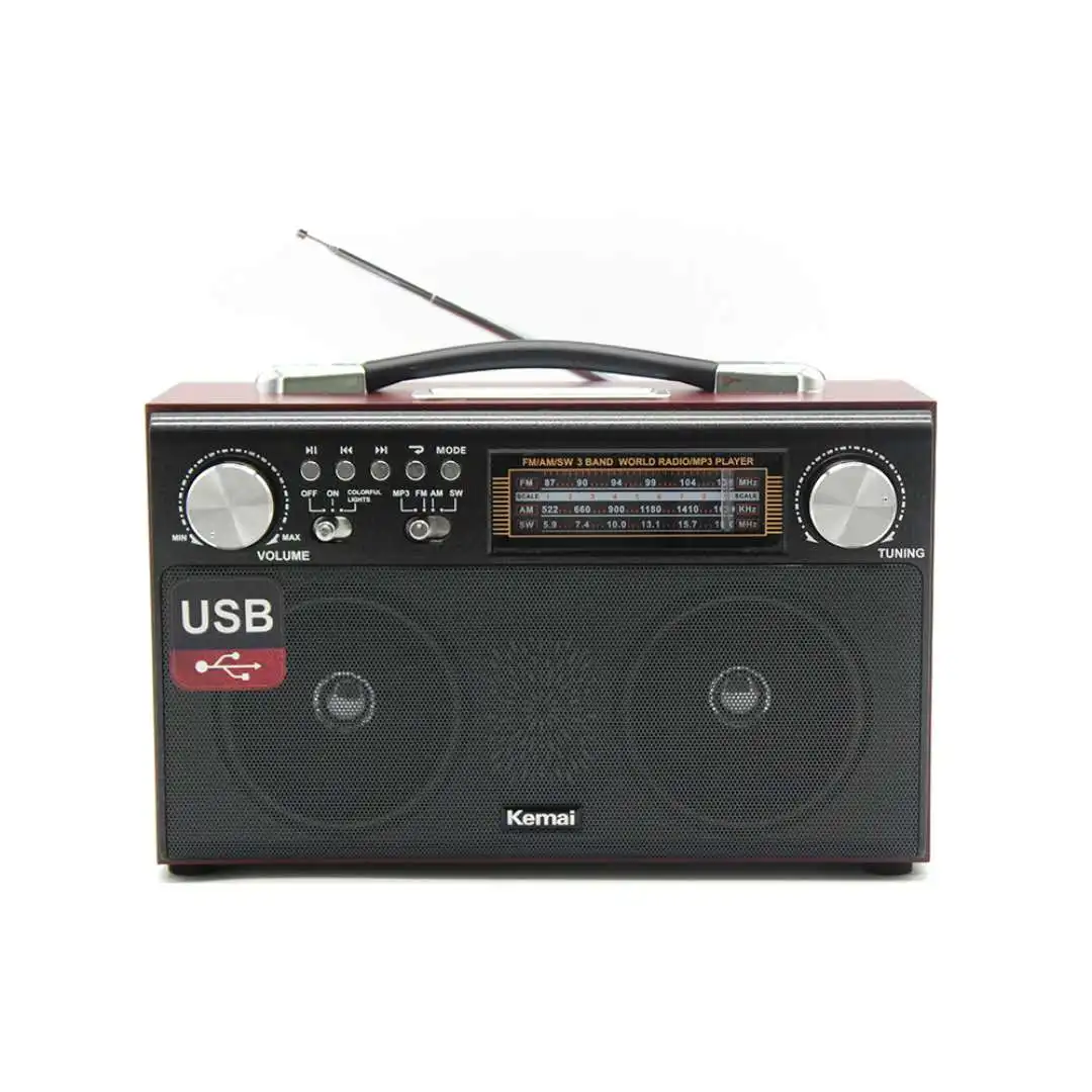 Imagem -04 - Alto-falante Bluetooth sem Fio Portátil Rádio Retro de Madeira Home Tri-band fm Subwoofer Telefone Celular Cartão tf Usb Colum Alta Qualidade