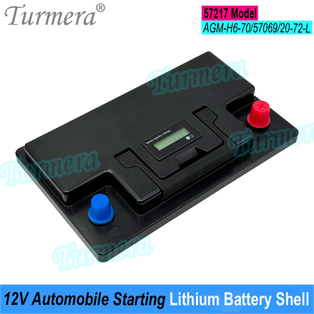 Turmera 12V Car Battery Box 57217 Series Automobile Starting Lithium Batteries Shell for AGM H6-70 57069 Replace Lead-Acid Use