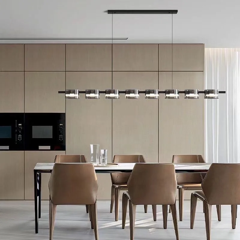 Postmodern LED Smoky Glass Chandeliers Lighting Luxury Ceiling Hanging Pendant Lamps Dining Living