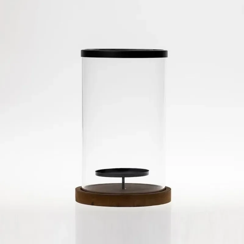 Modern Minimalist Glass Candle Holder for Living Room Dining Table Decor Elegant Transparent Centerpiece Ornament Home