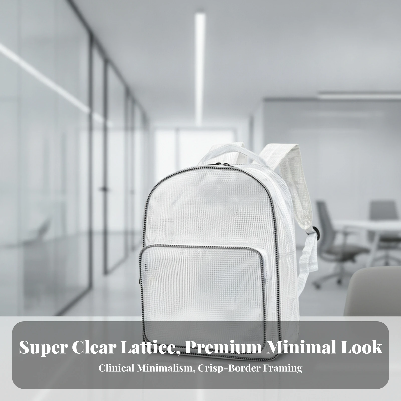 Clear Backpack Long-Lasting Transparent Backpack Bookbag Sturdy Rucksack Water Resistant for Cleanroom Workers, Workplace