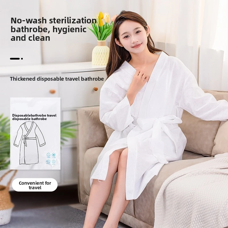 

Disposable Bathrobe for Adults, Absorbent Quick-Dry Portable, Post-Shower Travel Hotel Spa Beauty Salon Robe, Wholesale