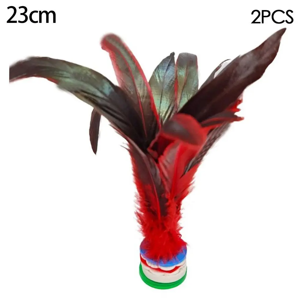 2pcs Colorful Foot Sports Entertainment Footbal Foot Kick Physical Exercise Shuttlecock Chinese Jianzi Feathers Kick