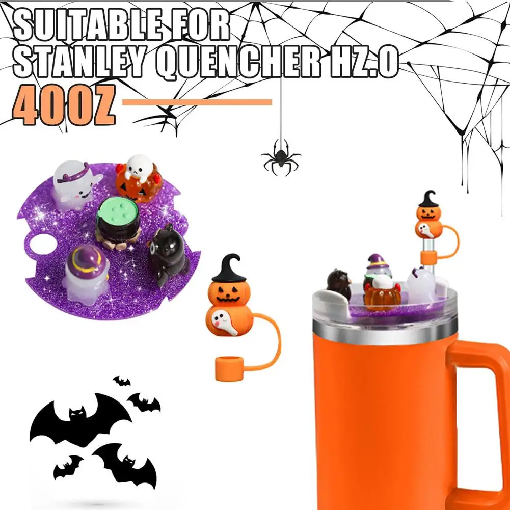 لغطاء الكوب اسم العلامة هالوين اليقطين شبح القش غطاء كأس الملحقات ل 40 أوقية S2s0