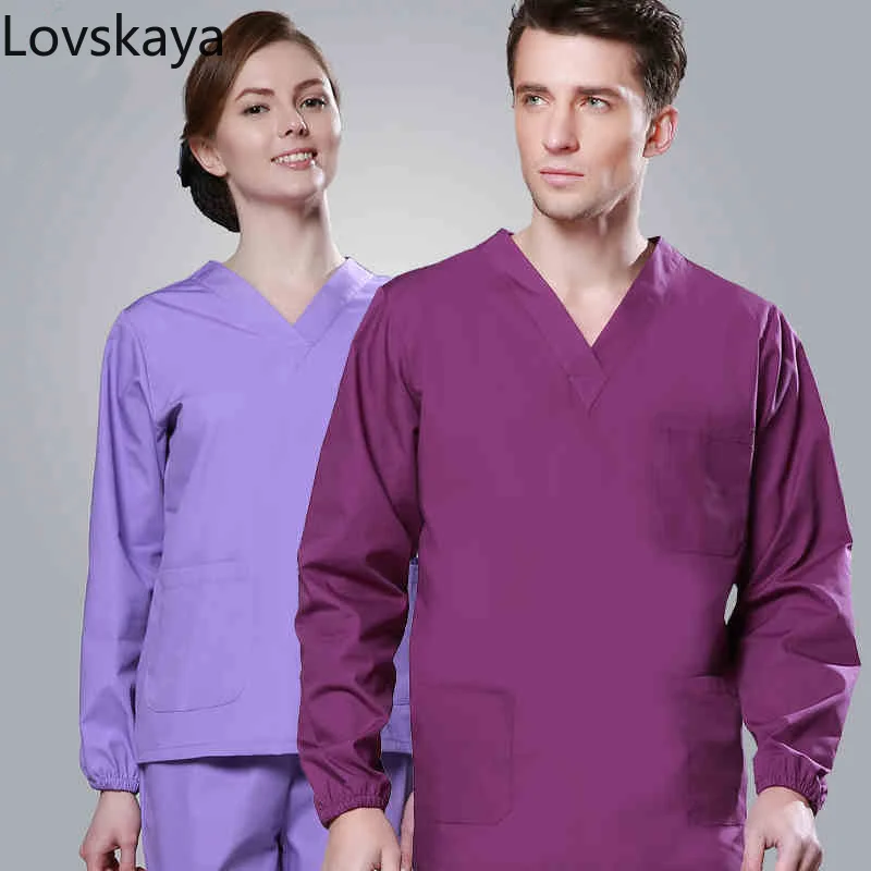 new fashionable design slim fit beauty salon nurse uniform Summer women hospital medical scrub clothes set