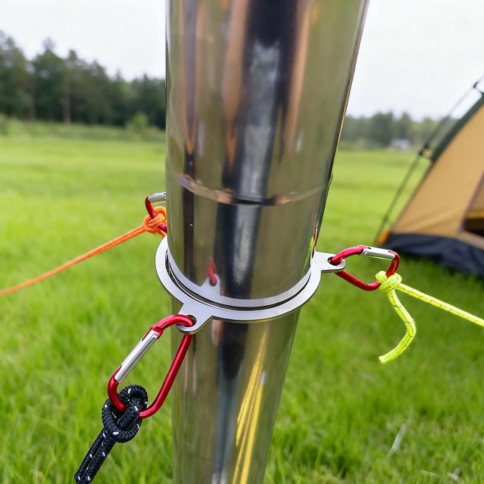 

Аксессуары для защиты плиты, ветрозащитные аксессуары, портативные аксессуары из нержавеющей стали с карабинами, кольцо для защиты плиты, ветровая веревка для газона