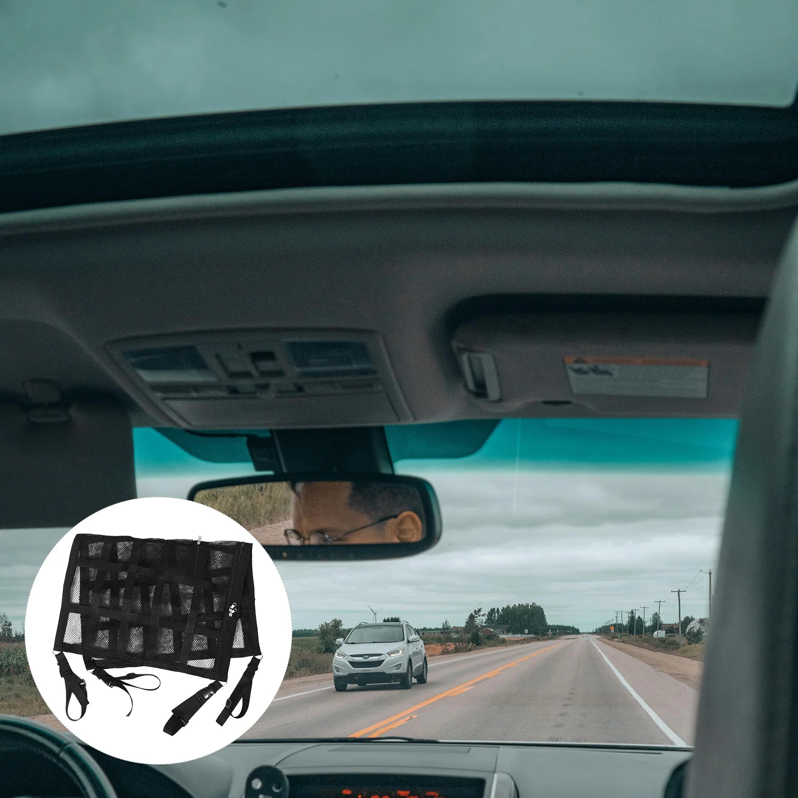 

Car Ceiling Cargo Net Multi-Functional Versatile Storage Solution Car Roof Rack Overhead Cargo Net for Suv Vehicle Interior