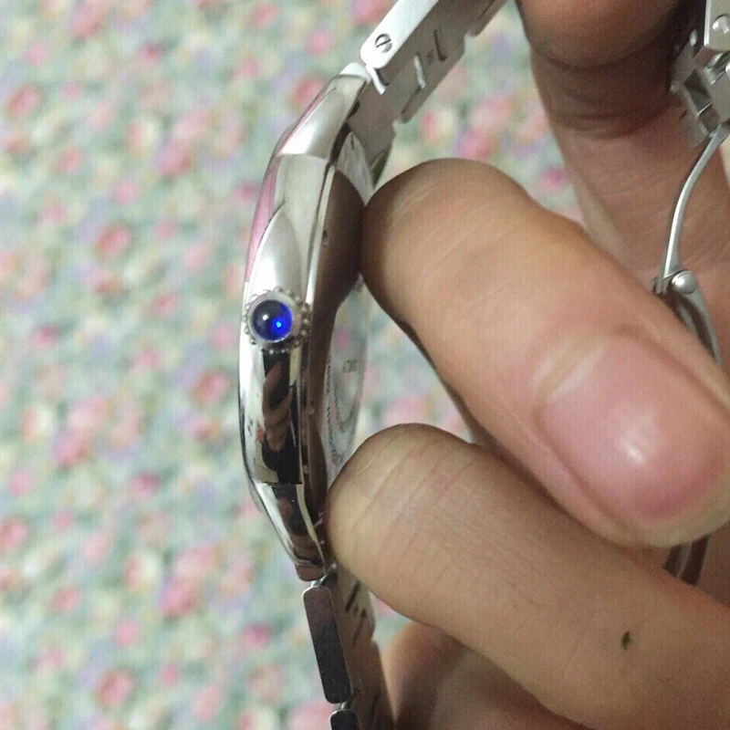 Blue Sapphire Round Suitable for Cartir Crown Fit Ballon Bleu Pasha Panthere Santos Cle Ronde Maillon Drive Tortue Multiple view 4