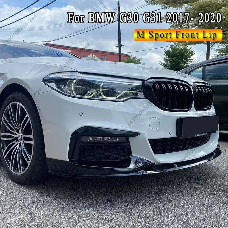 For BMW G30 M-Sport Pre Facelift 2017-2020 520i 530i 540i M550i Front Bumper Lip Spoiler Splitter 4Pcs Bumper Body Kits Tuning