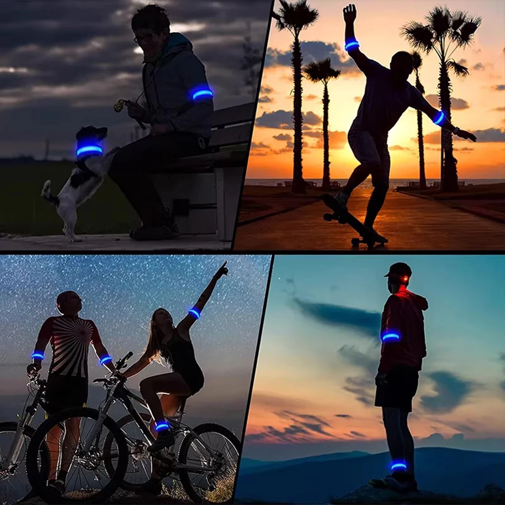 LED Outdoor Night Running Armband Sports Safety Light Belt Warning Wristband for Cycling Bike Bicycle - Arm Leg Warning
