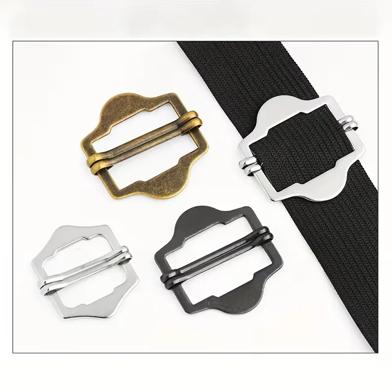 3 Stück Westenschnallen, Metall-Westenschnalle, Schiebeschnalle, Doppelstift, sechseckig, für Anzug, Gürtel, Taschen, Kleidung, DIY-Zubehör