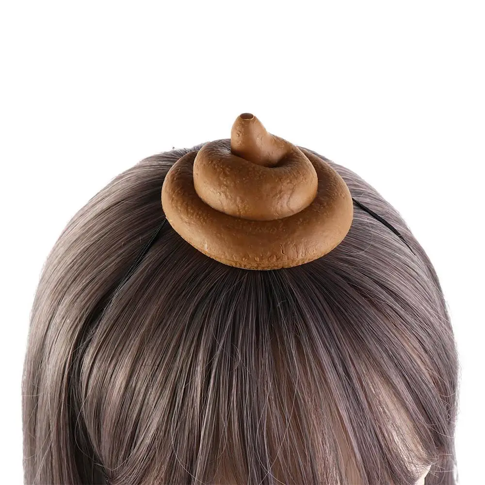 Headdress Poop Hat Fake Poop Hat Realistic Turd Simulation Poop Shape Mischief Gadget Headdress PVC Simulation Poop Hat Gag Gift