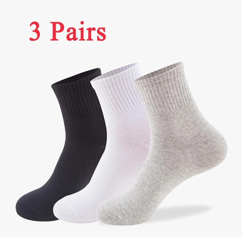 3 Pairs Man woman solid color dress socks causal 100% cotton sport socks athletic socks outdoor running sport socks