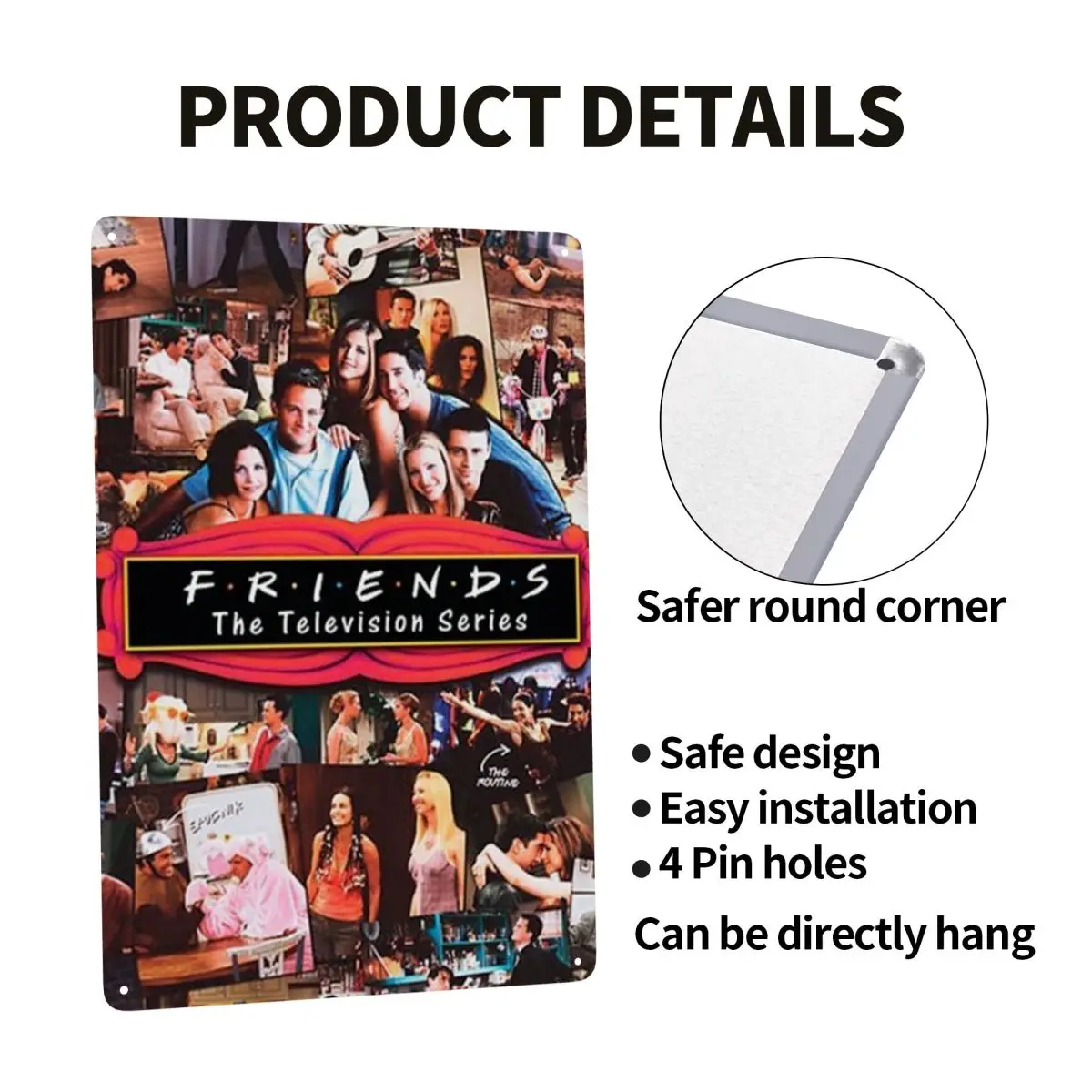 الرجعية خمر الأصدقاء الكولاج علامات مخصصة الرجعية الكلاسيكية تلفزيوني لوحات معدنية لمتجر مكتب الحانات نادي رجل الكهف بار ديكور فني