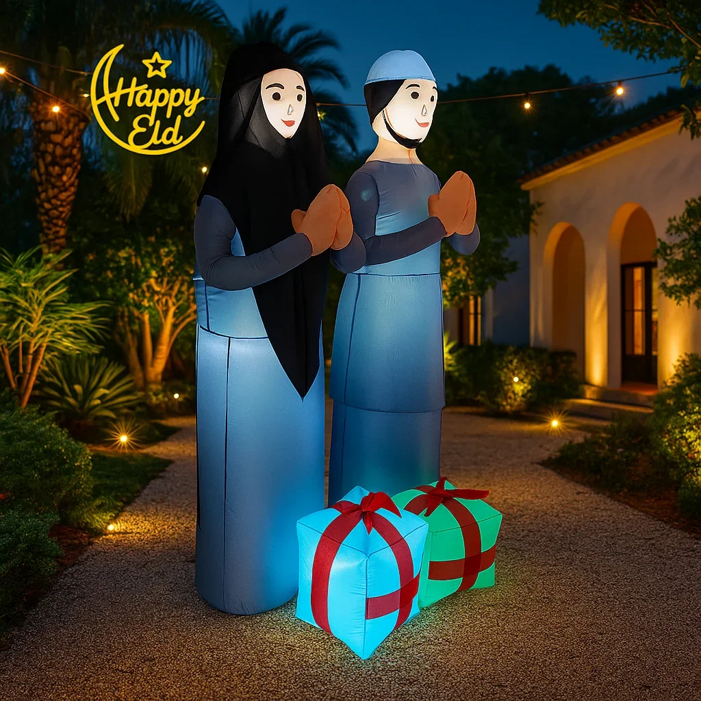 

1,8 м/6 футов Рамадан праздничное украшение надувная модель пара мусульманских верующих орнамент сад мусульманский Diy вечерние Декор поставки