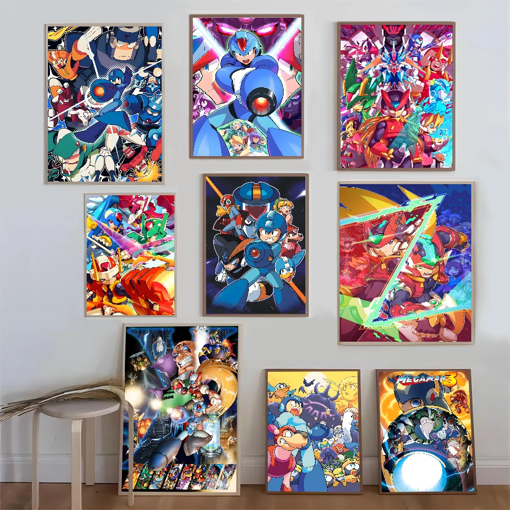 

Rockman Megaman Game Whitepaper Poster Waterproof Paper Sticker Coffee House Bar Aesthetic Art Wall Painting