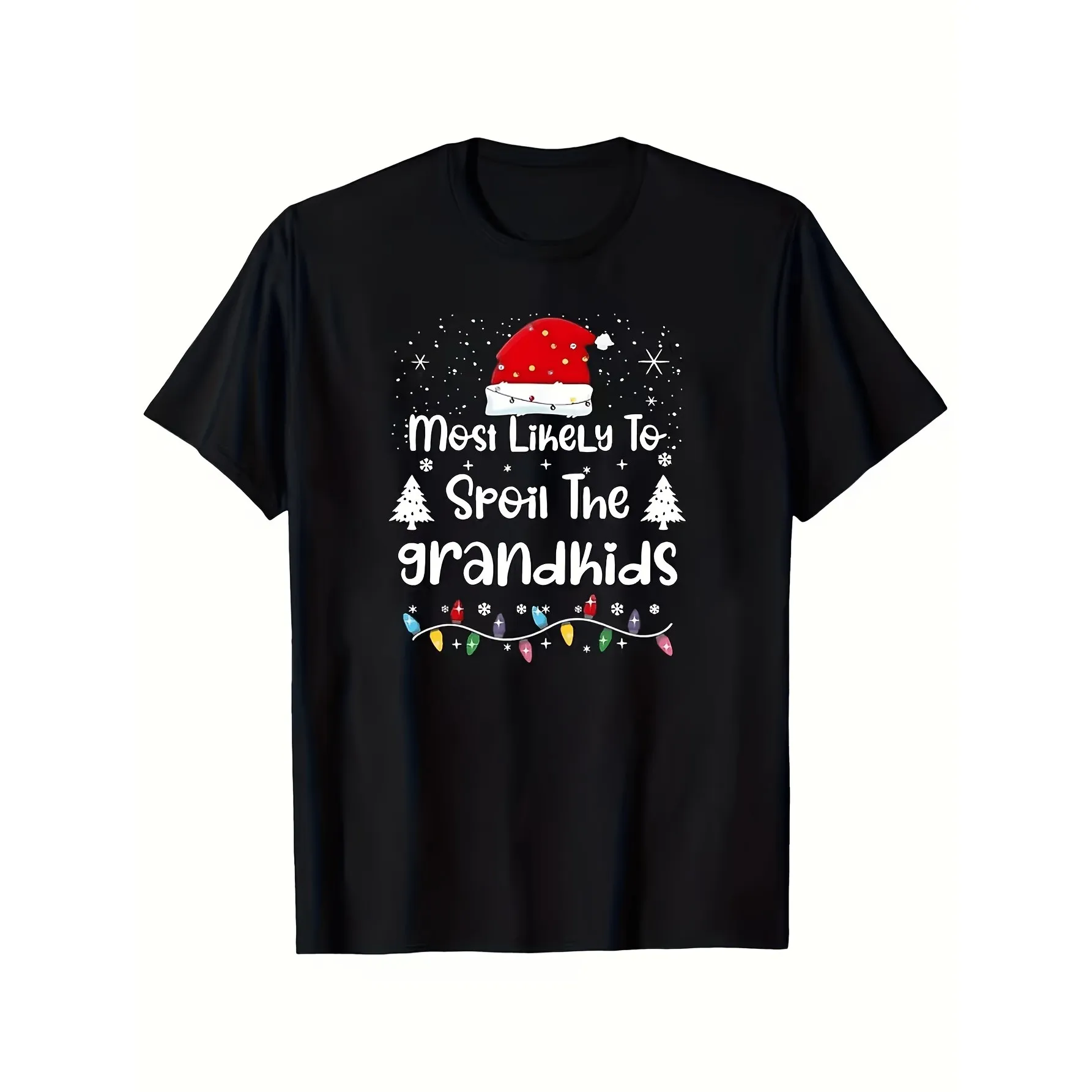 The Most Likely to Destroy Family Christmas T-Shirt Humorous Holiday Pattern Tee Santa Hat And Snowflake Design