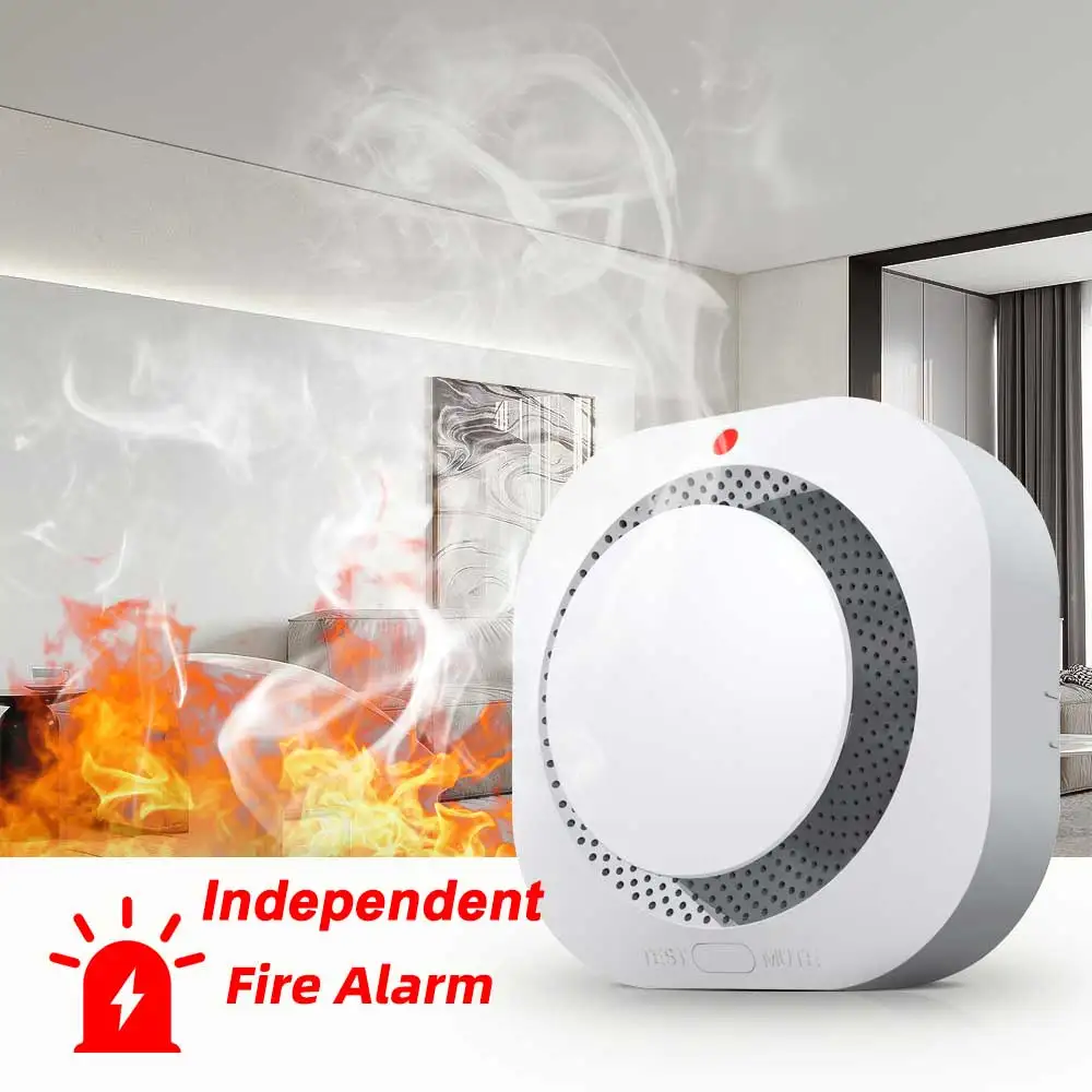 Independent Smoke Detector Home Security Protection Sensor for Warehouse Kitchen Fire Security Smart Smoke Fire Alarm