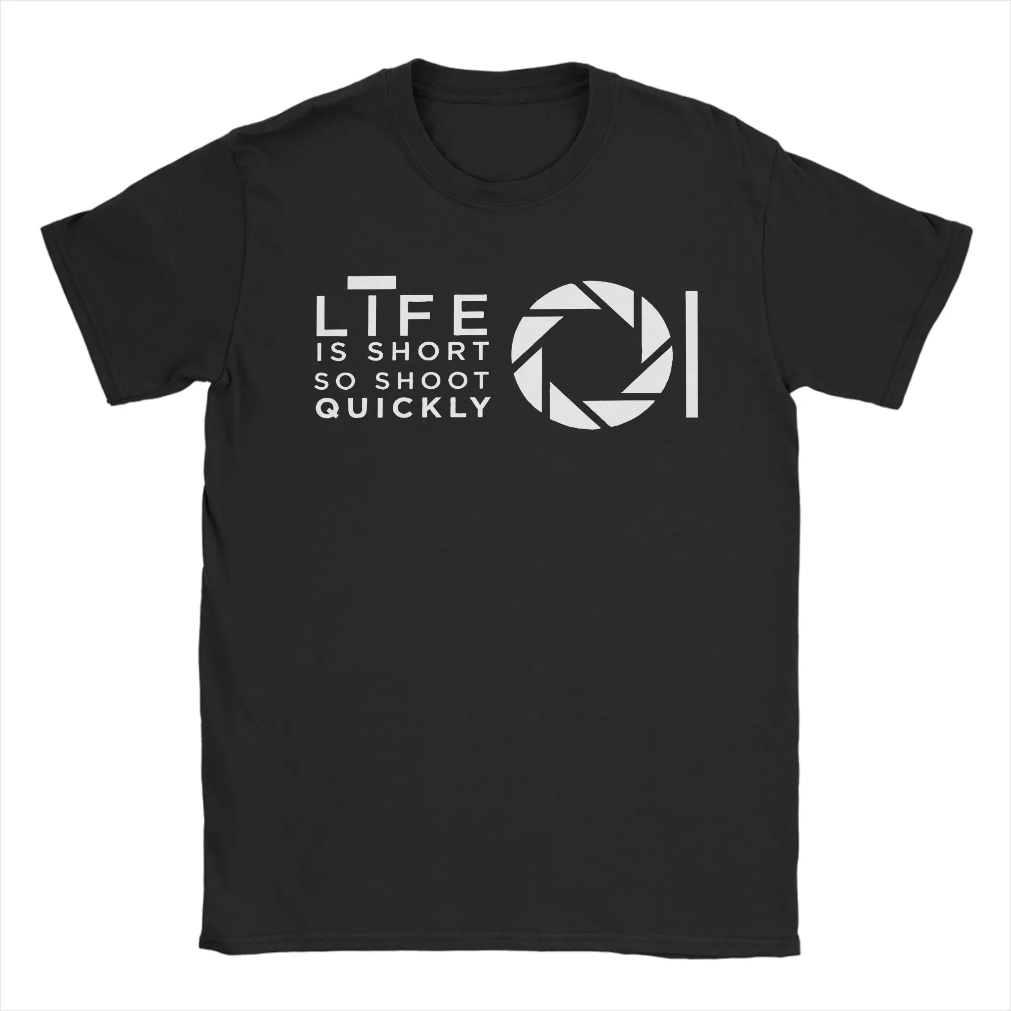 Life Is Short So Shoot Quickly T Shirt Men Women Cotton Casual T-Shirt O Neck Photographer Tees Short Sleeve Clothes Plus Size