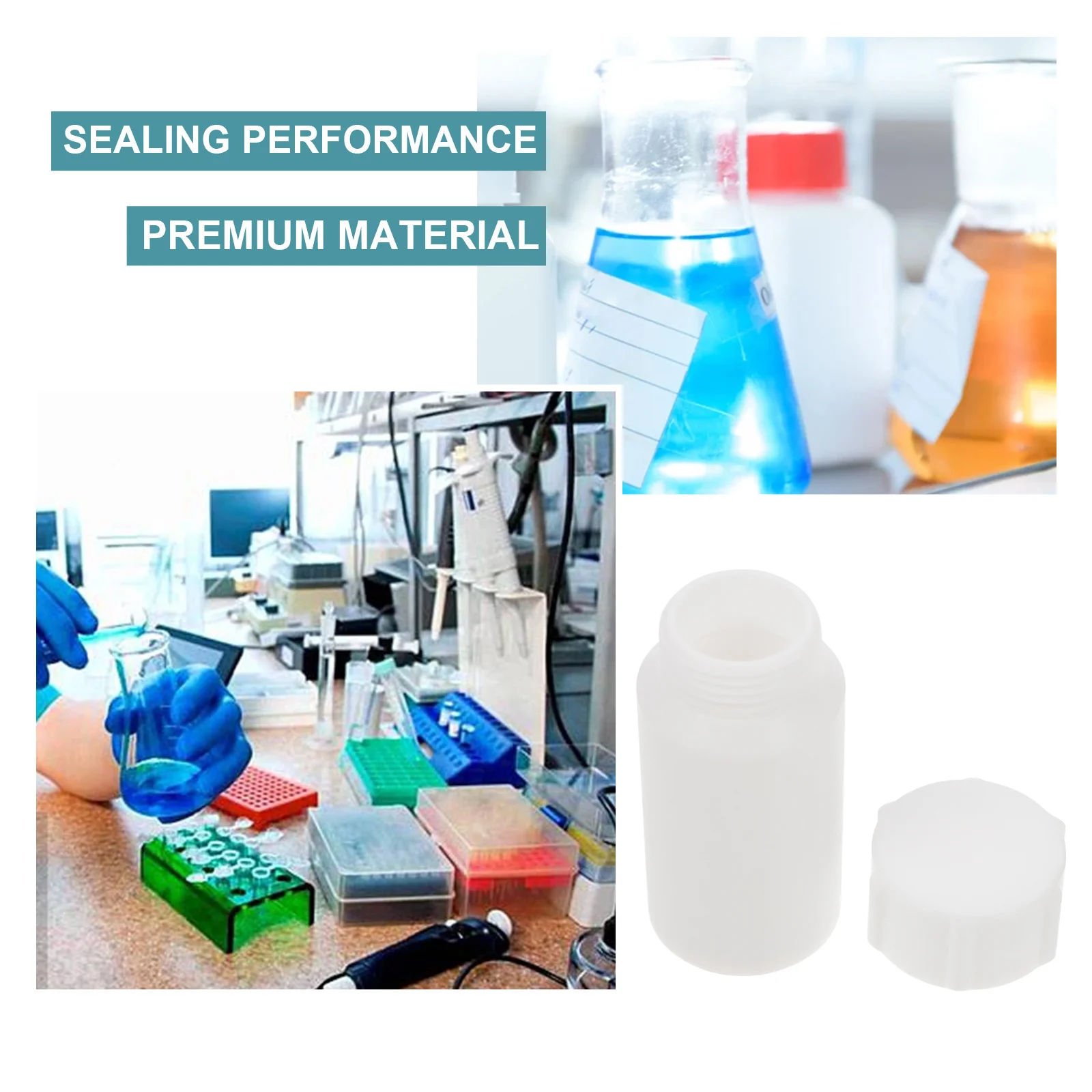 

25Ml Ptfe Reagent Bottle Small Lightweight Laboratory Grade Chemical Storage Bottle For Lab Experiments Solution Container