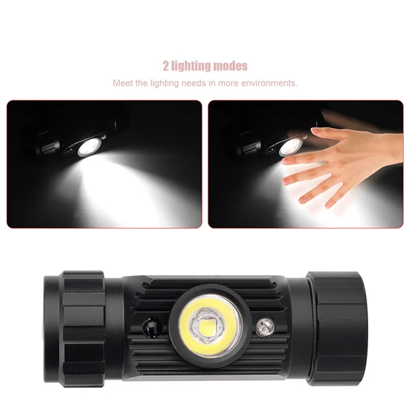 ABJO-Led Rechargeable Headlight,Motion Sensor Adjustable Headband Headlight For Adults Outdoor Camping Running Riding Easy Insta