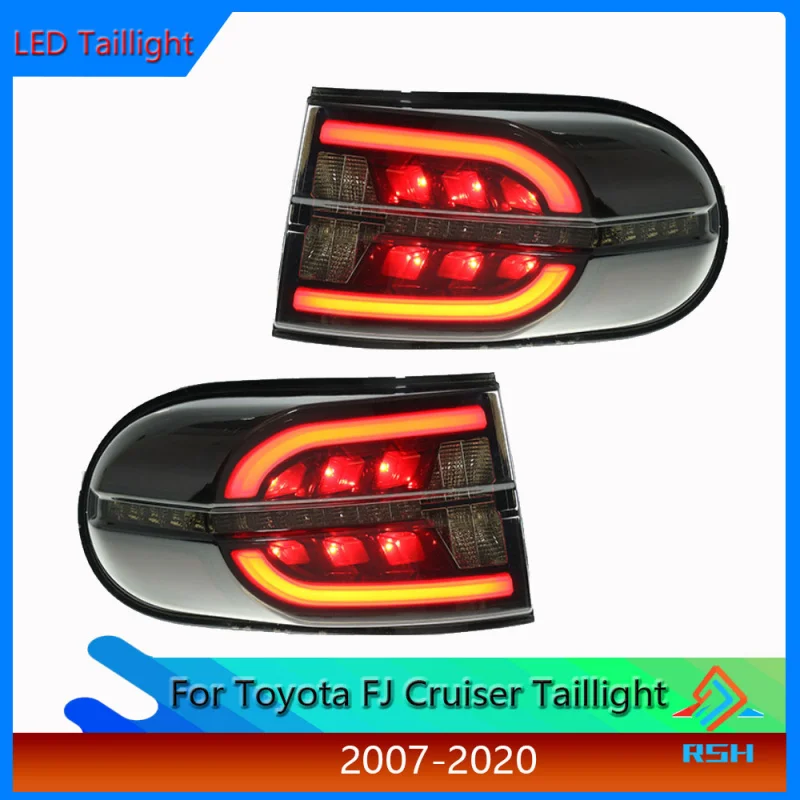 

Задний фонарь для Toyota FJ Cruiser, комплект заднего фонаря 2007-2020, модифицированный светодиодный сканирующий ходовой свет, водяной поворотный сигнал, задний фонарь