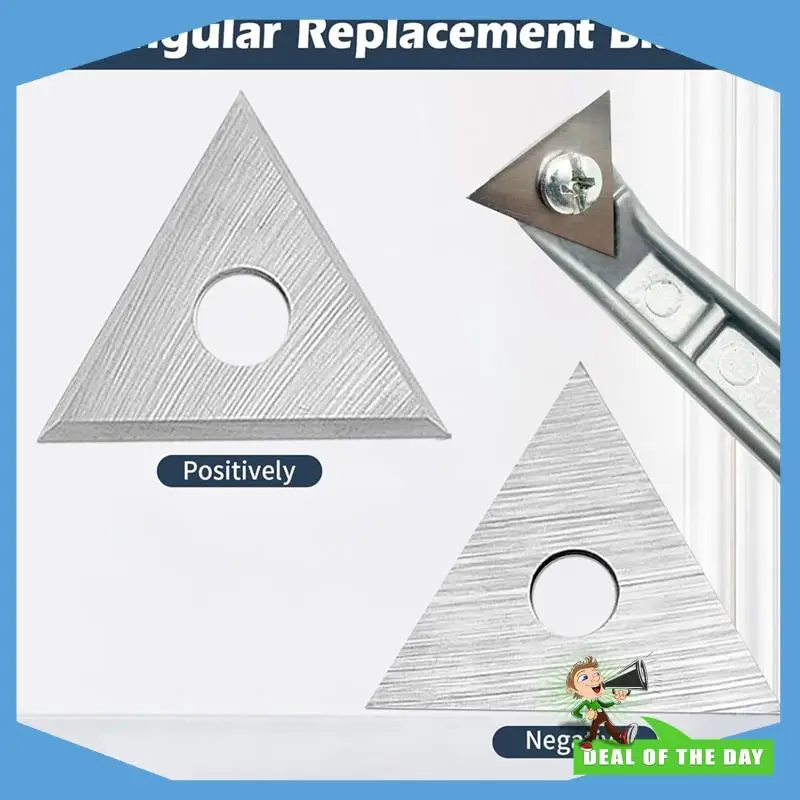 24-Hour Delivery Replacement Paint Scraper Blade Set-3Pcs 1Inch Triangle Carbide Double-Edged Reversible Blades