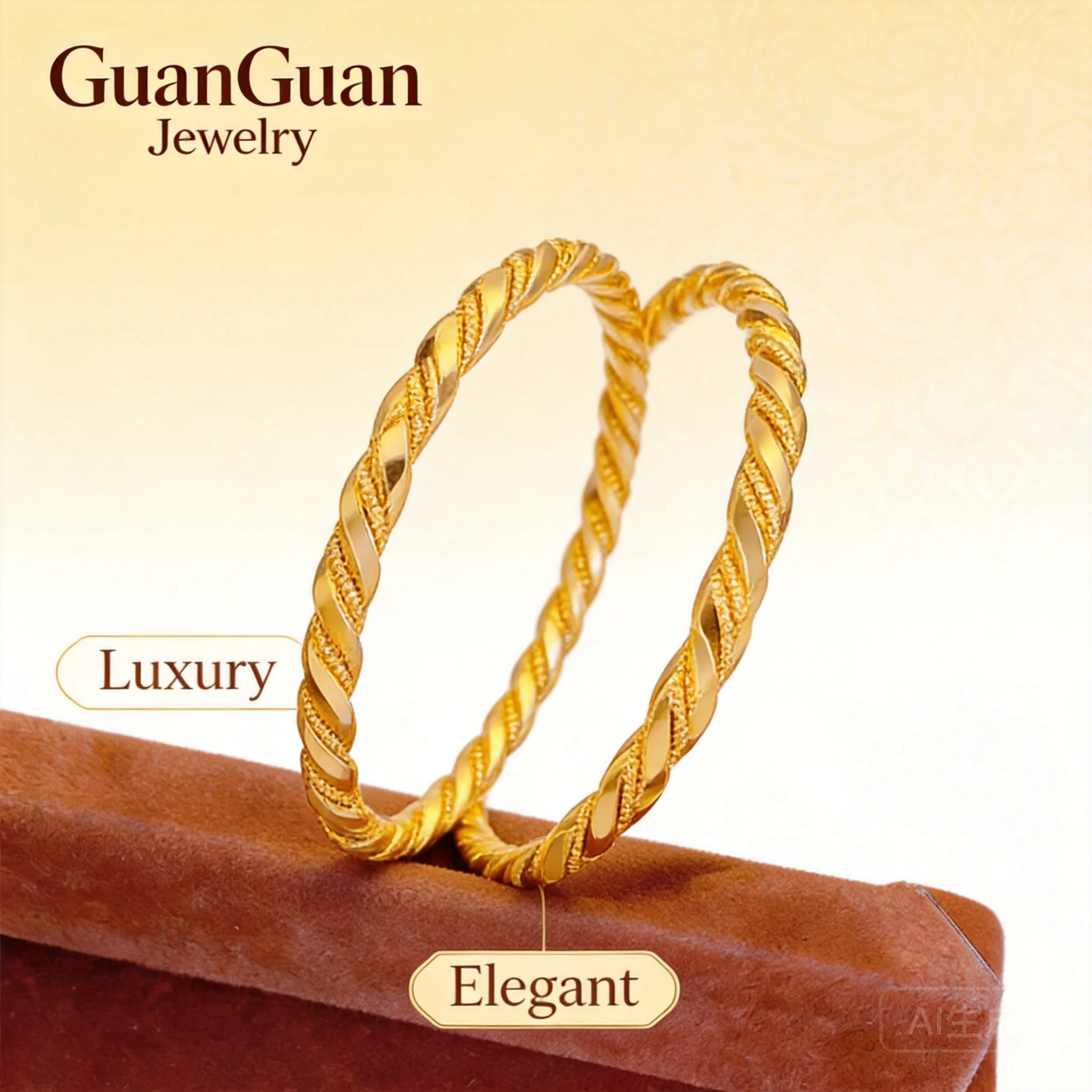 

Brass Gold Plated Twisted Rope Bangle Bracelet For Women 2026 Chinese Style Daily Party Wear Elegant Non Tarnish Light Luxury